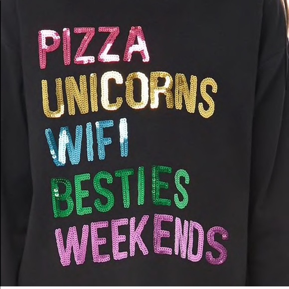 🦄 🍕 Forever 21 Girl’s Comfy Sequin Pullover - Picture 3 of 5